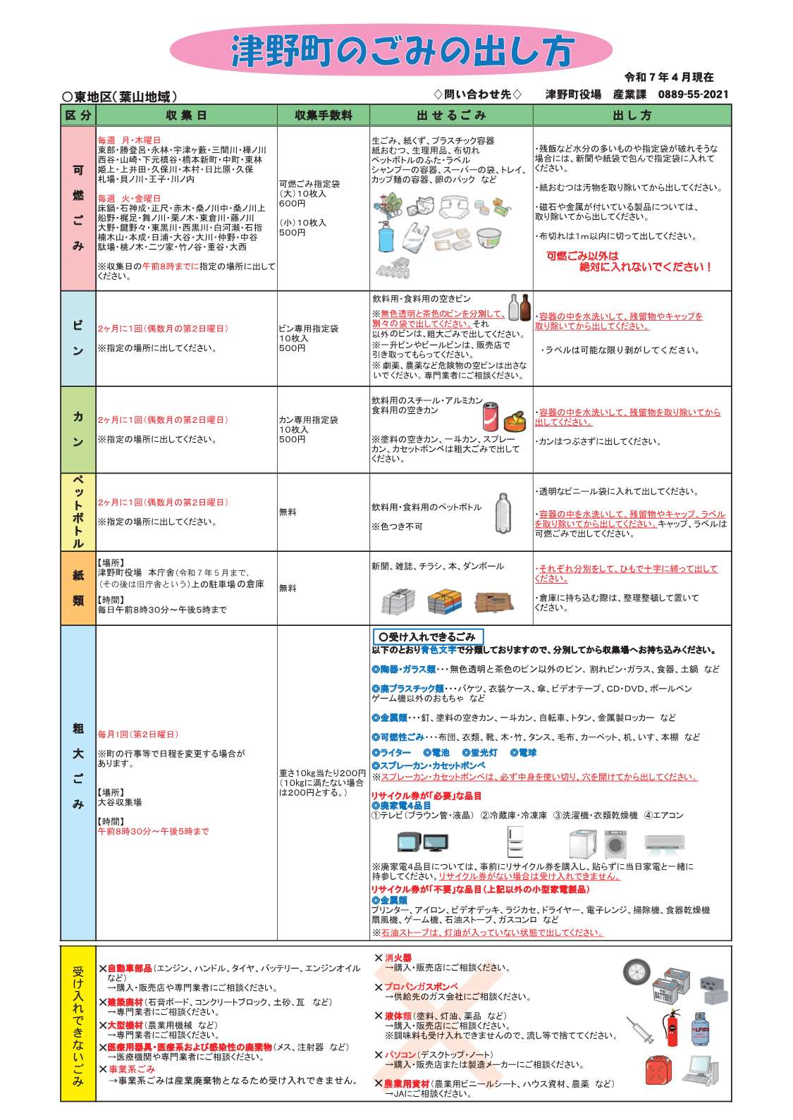 ごみの出し方について | くらしの情報 | 津野町